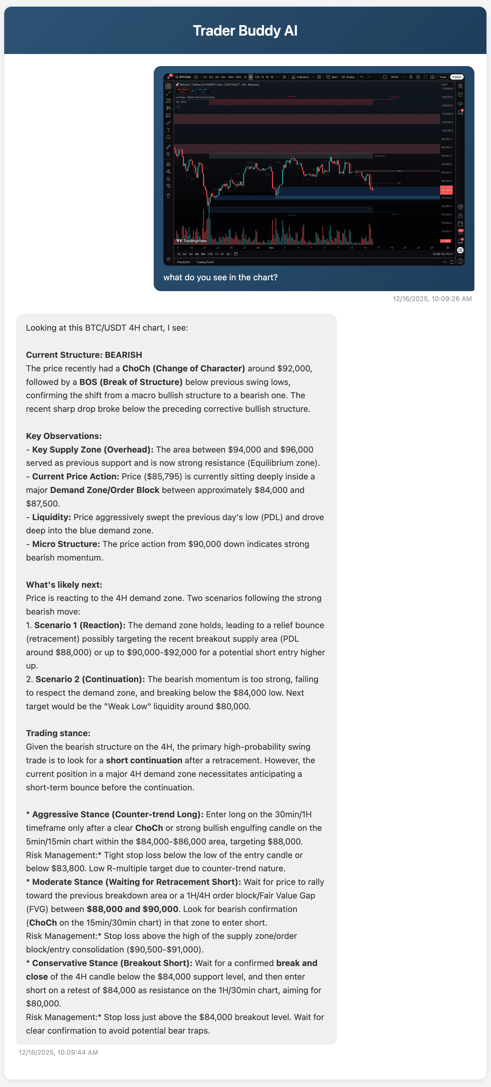 Trader Buddy Mobile View